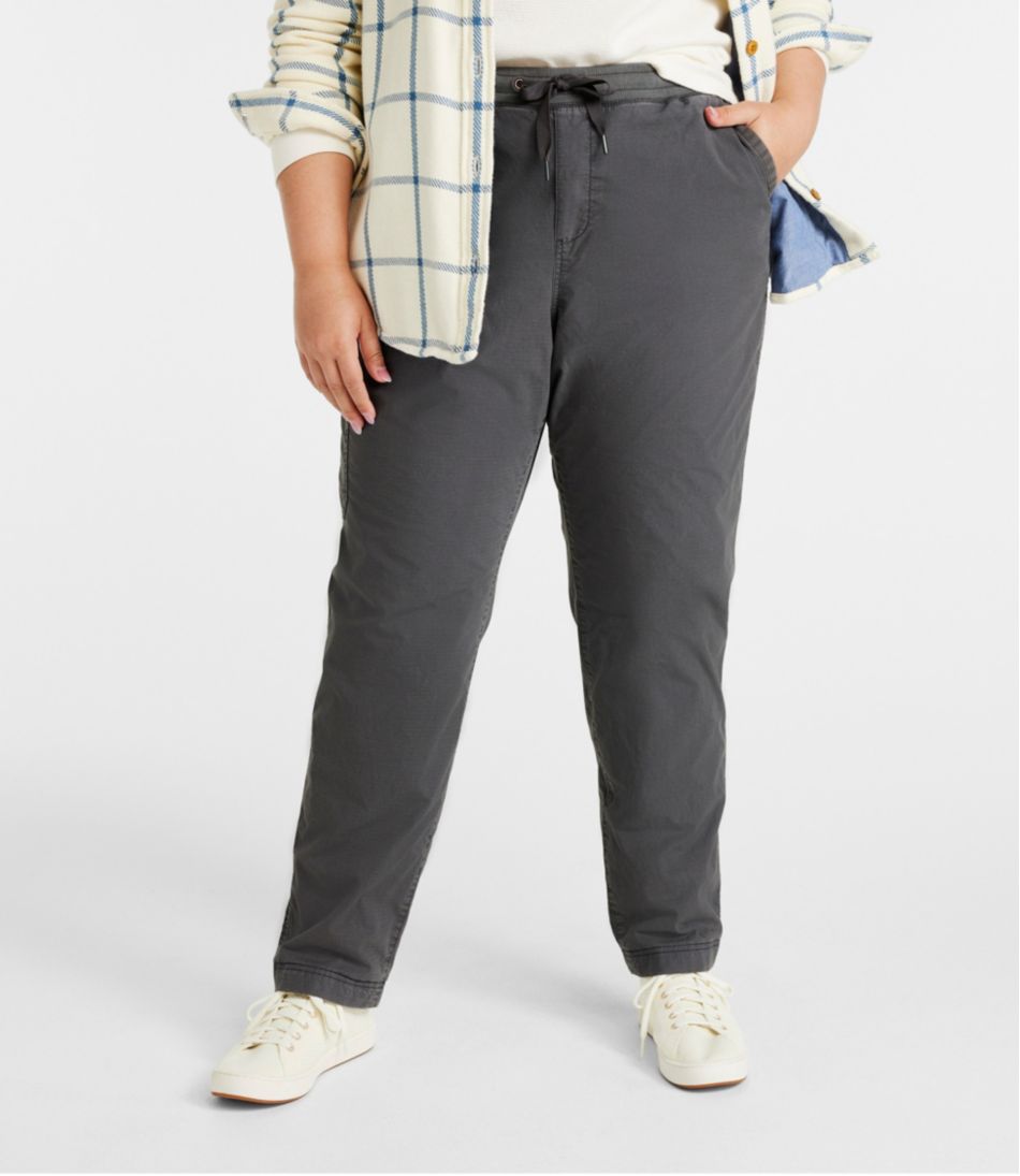 Women's Stretch Ripstop Pull-On Pants, Slim-Leg Fleece-Lined | L.L.Bean discount