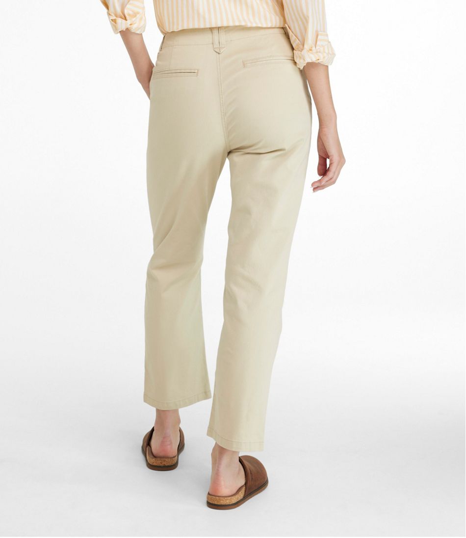 Women's Signature Easy-Cotton Pleated Chinos, Ankle | L.L.Bean US
