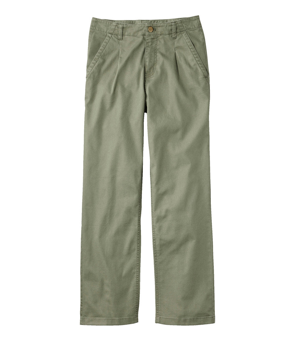 Women's Signature Easy-Cotton Pleated Chinos, Ankle | L.L.Bean US
