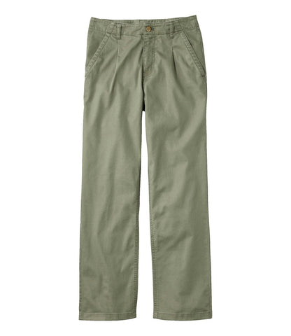 Women's Signature Easy-Cotton Pleated Chinos, Ankle | L.L.Bean US