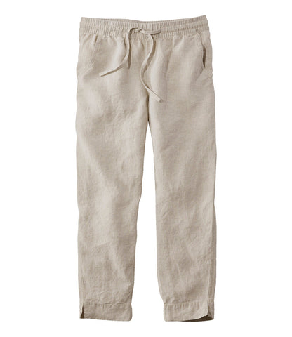 Women's Premium Linen Pull-On Ankle Pants, Mid-Rise Tapered-Leg | L.L.Bean sale
