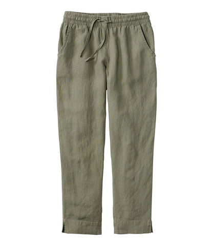 Women's Premium Linen Pull-On Ankle Pants, Mid-Rise Tapered-Leg | L.L.Bean sale