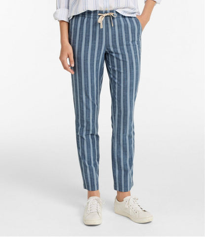 Women's Lakewashed Pull-On Chinos, Mid-Rise Tapered-Leg Chambray Ankle Pants | L.L.Bean discount