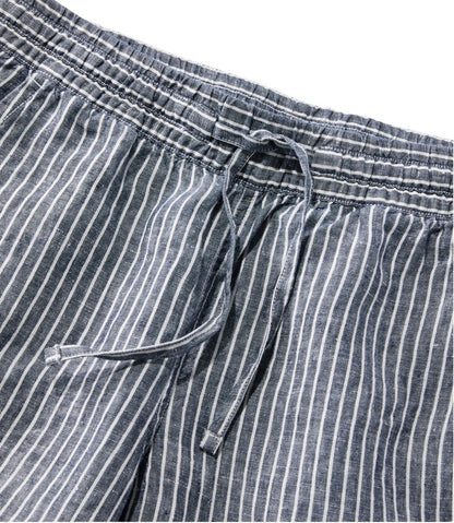 Women's Premium Linen Pull-On Ankle Pants, Mid-Rise Tapered-Leg Stripe | L.L.Bean sale