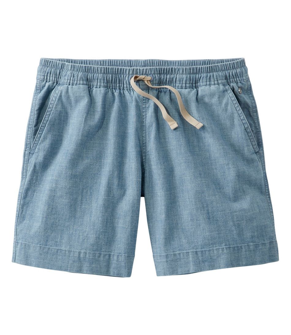 Women's Lakewashed Dock Shorts, Mid-Rise Chambray | L.L.Bean US