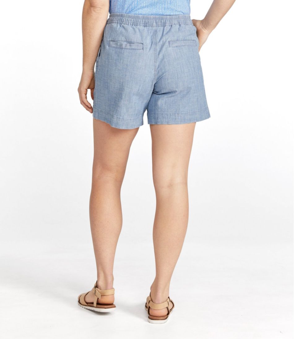 Women's Lakewashed Dock Shorts, Mid-Rise Chambray | L.L.Bean US