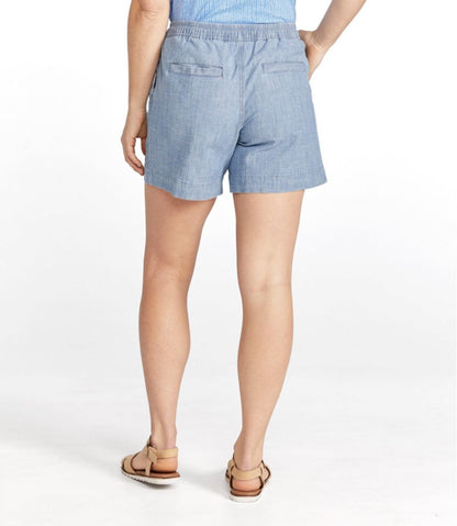 Women's Lakewashed Dock Shorts, Mid-Rise Chambray | L.L.Bean US