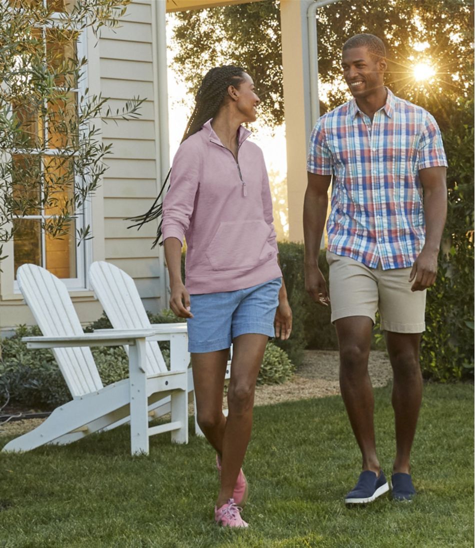 Women's Lakewashed Dock Shorts, Mid-Rise Chambray | L.L.Bean US