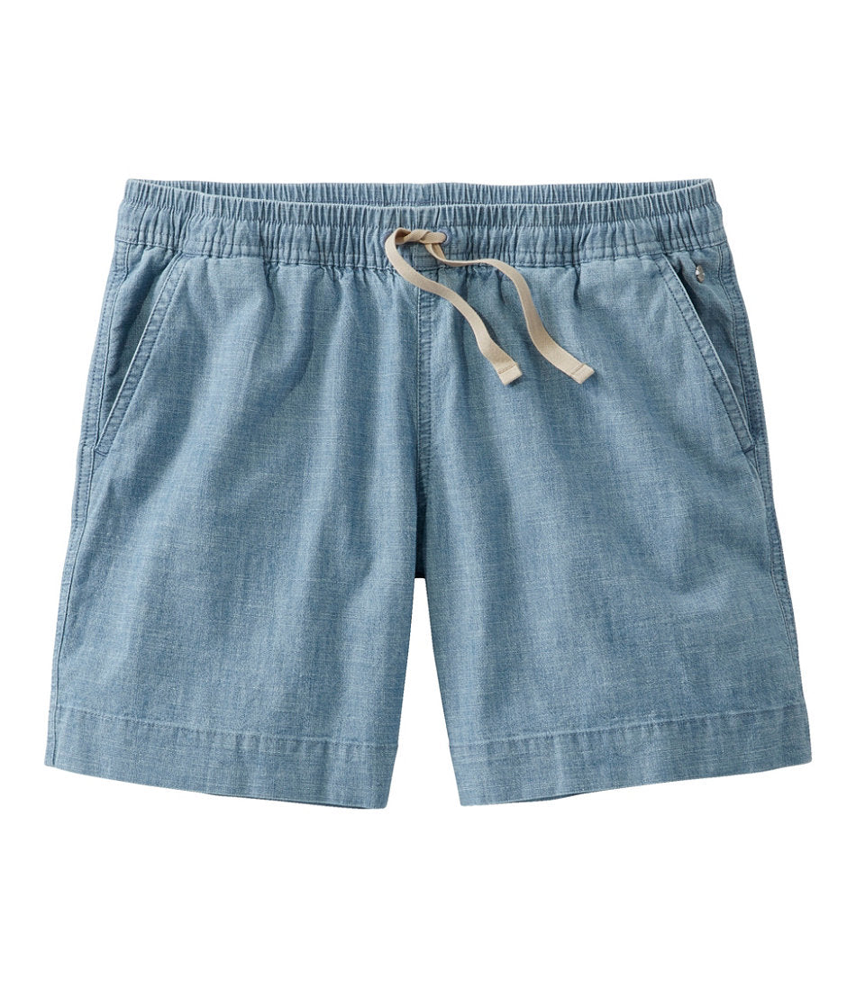 Women's Lakewashed Dock Shorts, Mid-Rise Chambray | L.L.Bean US