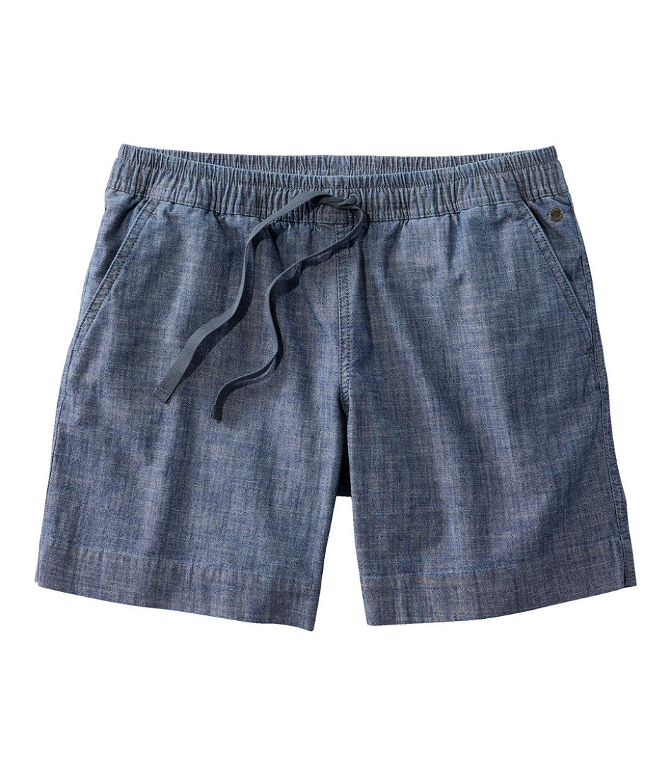 Women's Lakewashed Dock Shorts, Mid-Rise Chambray | L.L.Bean US