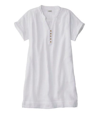 Women's Cloud Gauze Short-Sleeve Shift Dress | L.L.Bean on sale