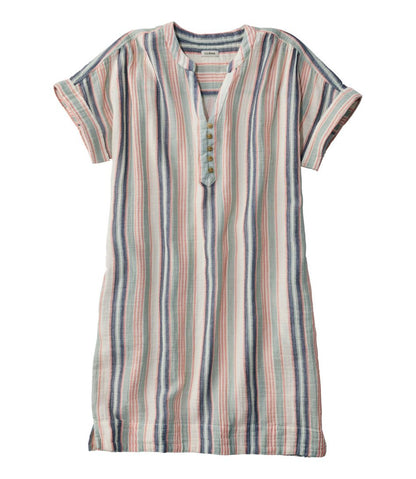 Women's Cloud Gauze Short-Sleeve Shift Dress, Stripe | L.L.Bean on sale