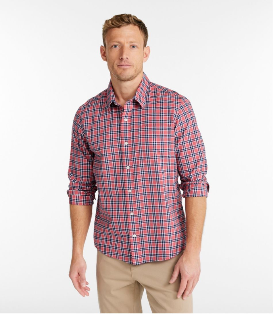 Men's Wrinkle-Free Ultrasoft Brushed Cotton Shirt, Long-Sleeve, Slightly Fitted Untucked Fit | L.L.Bean US
