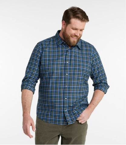 Men's Wrinkle-Free Ultrasoft Brushed Cotton Shirt, Long-Sleeve, Slightly Fitted Untucked Fit | L.L.Bean US