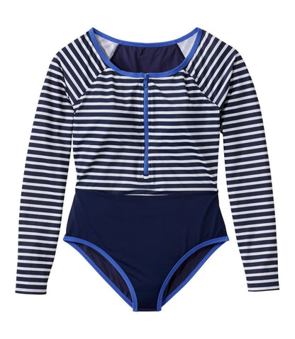 Women's Coastal Essentials Swimwear, Long-Sleeve Tanksuit Print | L.L.Bean US
