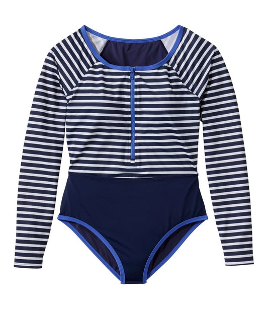 Women's Coastal Essentials Swimwear, Long-Sleeve Tanksuit Print | L.L.Bean US