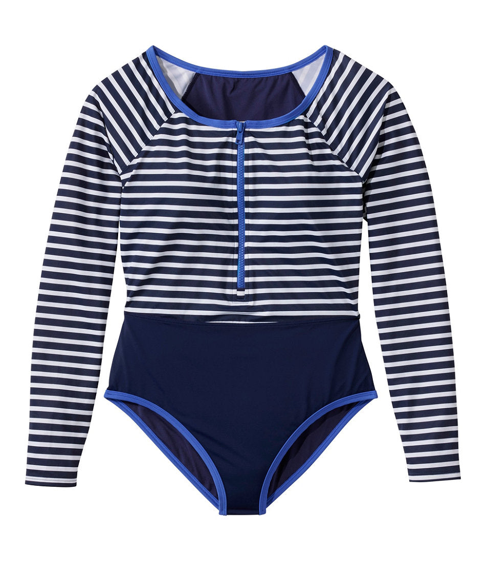 Women's Coastal Essentials Swimwear, Long-Sleeve Tanksuit Print | L.L.Bean US