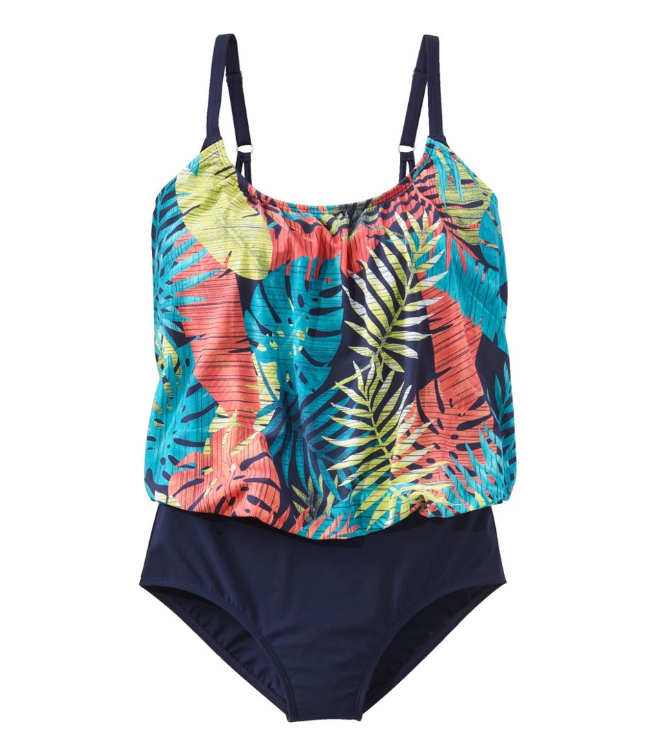 Women's Shaping Swimwear, Blouson Tanksuit Print | L.L.Bean online