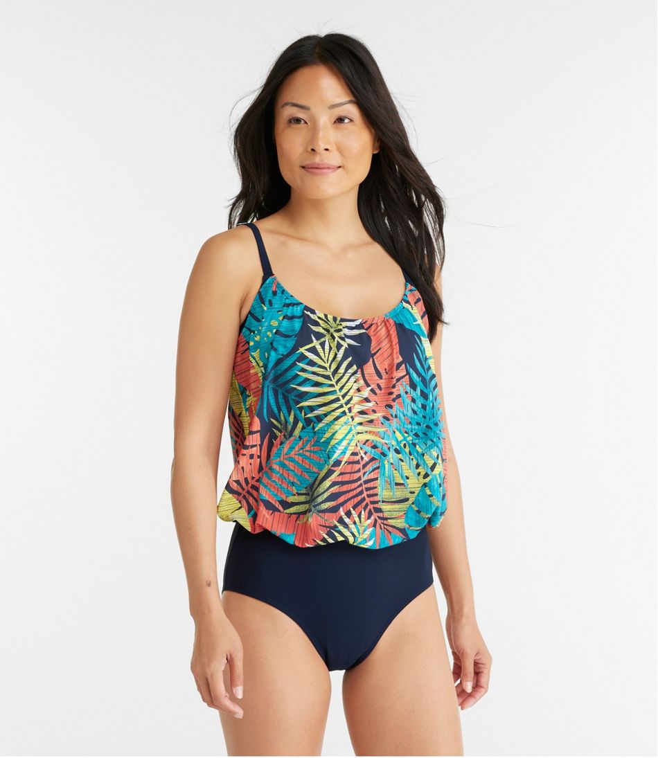 Women's Shaping Swimwear, Blouson Tanksuit Print | L.L.Bean online