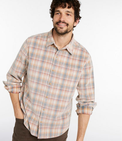 Men's Sunwashed Corduroy Shirt, Slightly Fitted Untucked Fit, Plaid | L.L.Bean US