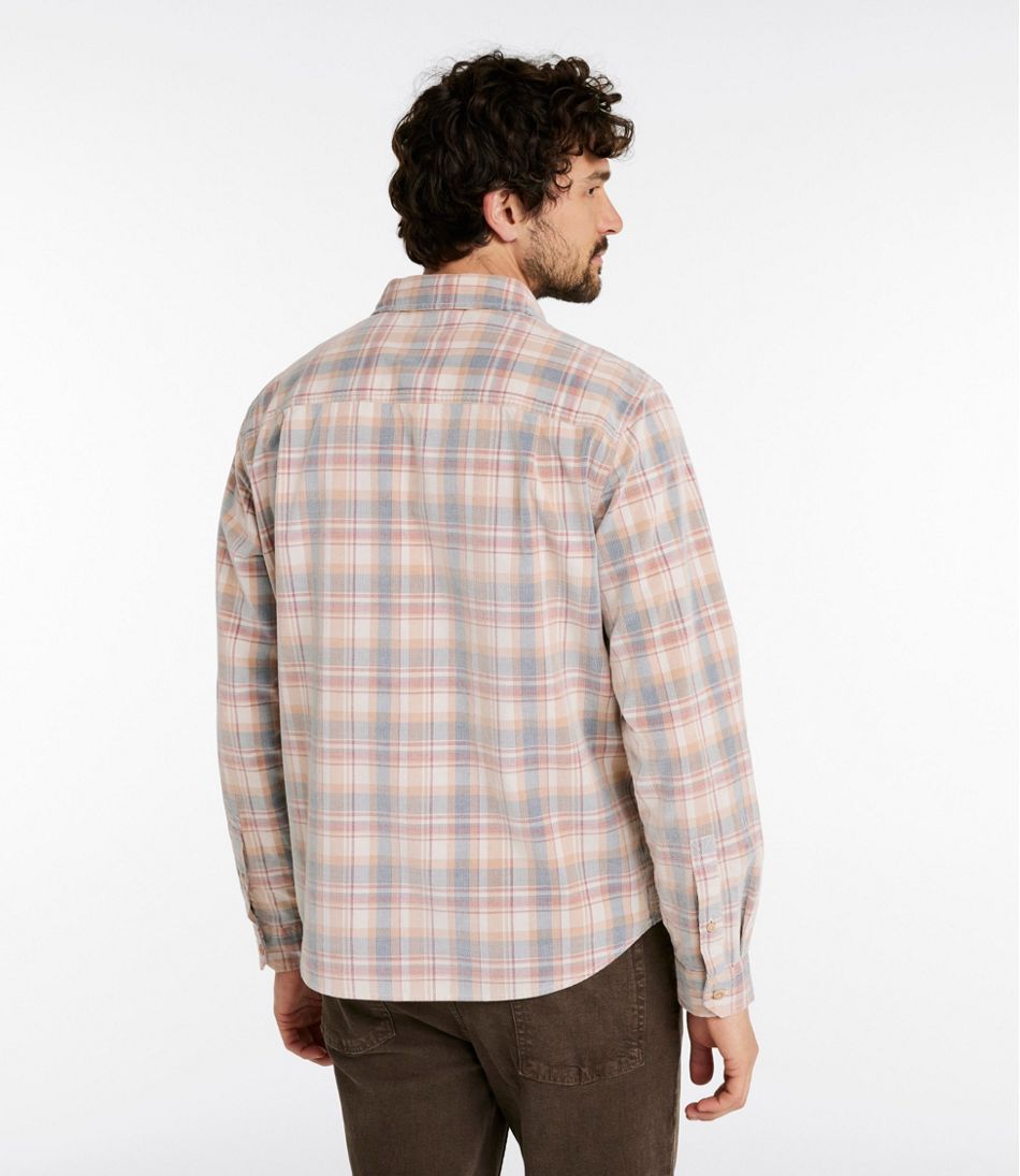 Men's Sunwashed Corduroy Shirt, Slightly Fitted Untucked Fit, Plaid | L.L.Bean US