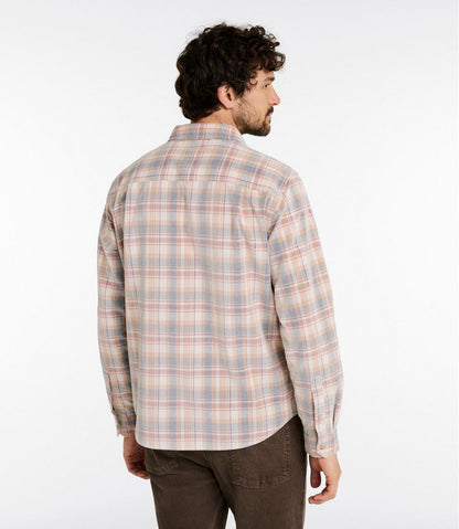 Men's Sunwashed Corduroy Shirt, Slightly Fitted Untucked Fit, Plaid | L.L.Bean US