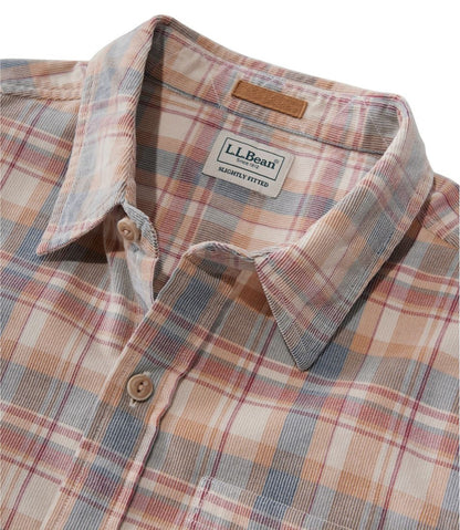 Men's Sunwashed Corduroy Shirt, Slightly Fitted Untucked Fit, Plaid | L.L.Bean US