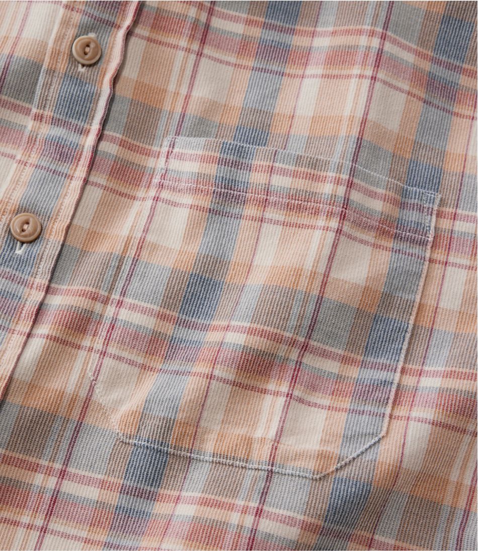 Men's Sunwashed Corduroy Shirt, Slightly Fitted Untucked Fit, Plaid | L.L.Bean US