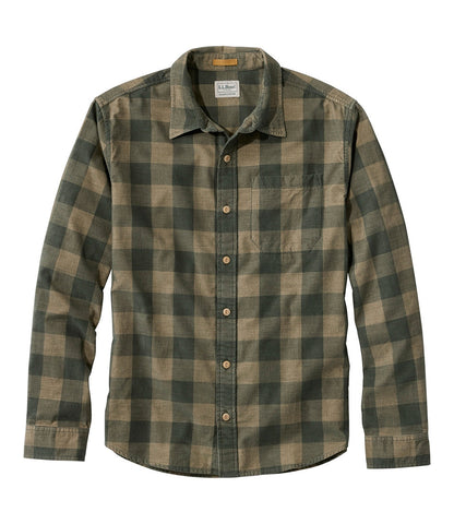 Men's Sunwashed Corduroy Shirt, Slightly Fitted Untucked Fit, Plaid | L.L.Bean US