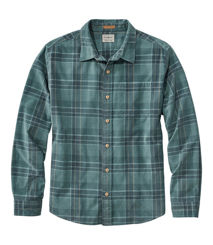 Men's Sunwashed Corduroy Shirt, Slightly Fitted Untucked Fit, Plaid | L.L.Bean US