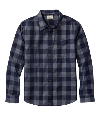 Men's Sunwashed Corduroy Shirt, Slightly Fitted Untucked Fit, Plaid | L.L.Bean US