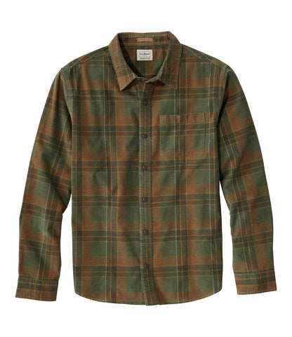 Men's Sunwashed Corduroy Shirt, Slightly Fitted Untucked Fit, Plaid | L.L.Bean US