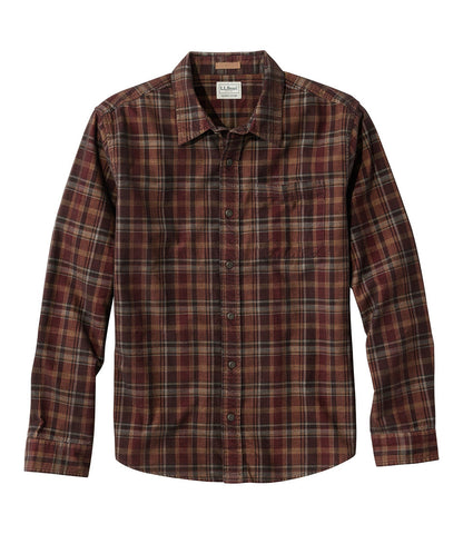 Men's Sunwashed Corduroy Shirt, Slightly Fitted Untucked Fit, Plaid | L.L.Bean US