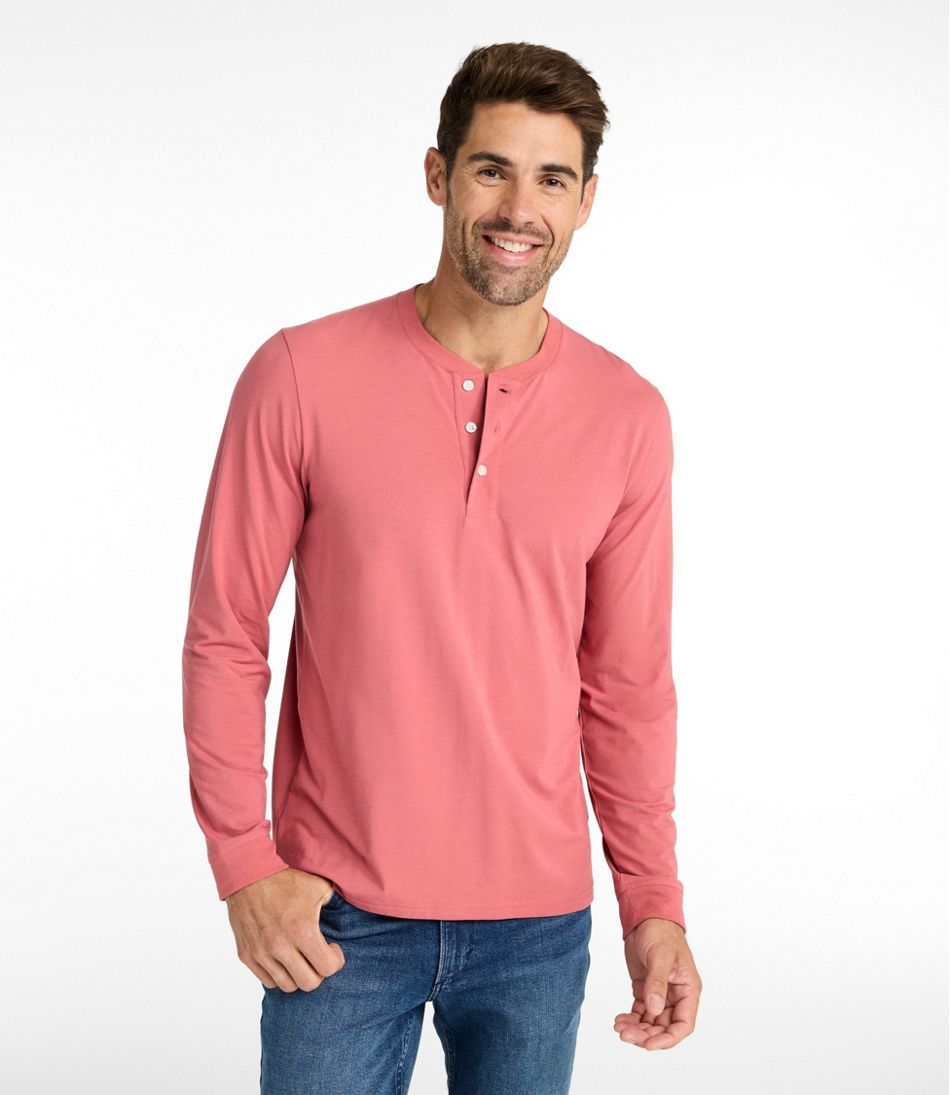 Men's Comfort Stretch Performance® Pima Tee, Long-Sleeve Henley | L.L.Bean discount