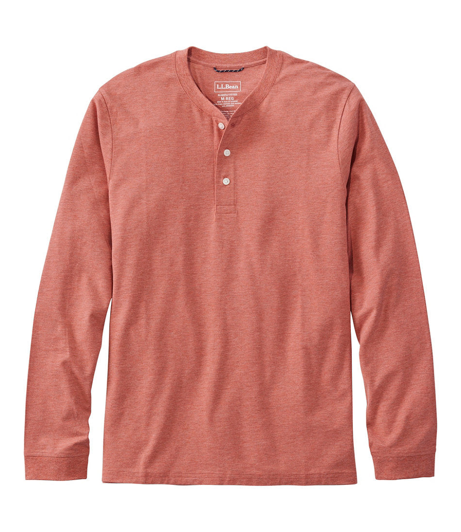 Men's Comfort Stretch Performance® Pima Tee, Long-Sleeve Henley | L.L.Bean discount