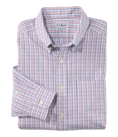 Men's Wrinkle-Free Pinpoint Oxford Cloth Shirt, Traditional Fit Tattersall | L.L.Bean sale