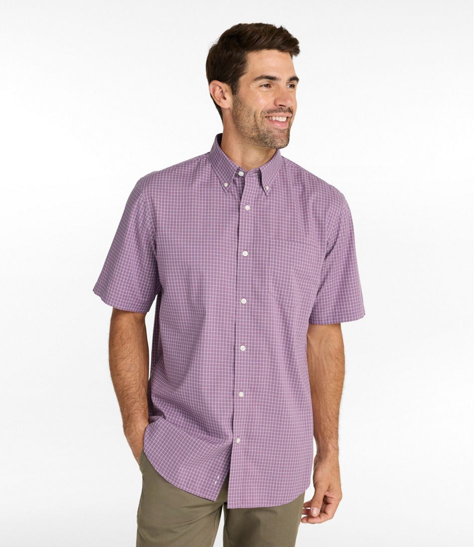Men's Wrinkle-Free Kennebunk Sport Shirt, Traditional Fit Short-Sleeve Check | L.L.Bean US