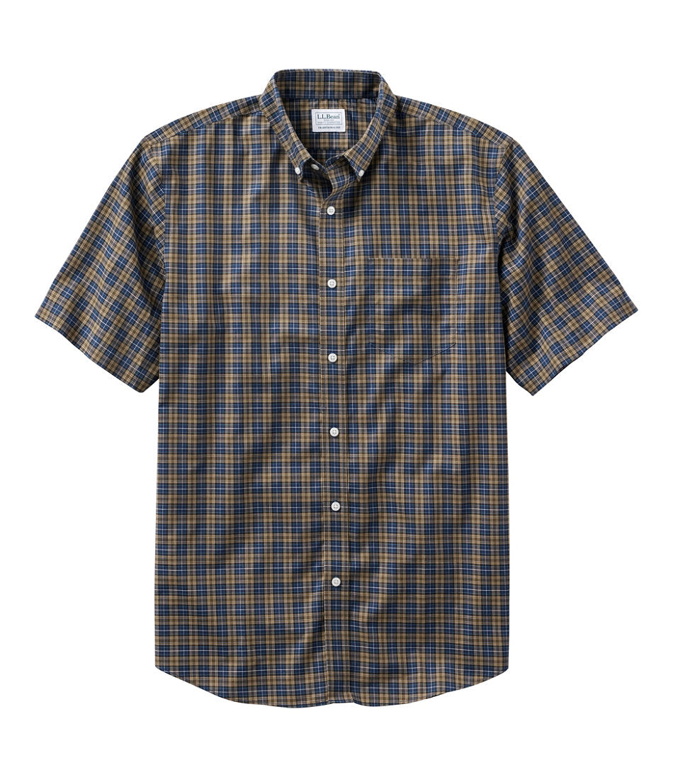 Men's Wrinkle-Free Kennebunk Sport Shirt, Traditional Fit Short-Sleeve Check | L.L.Bean US
