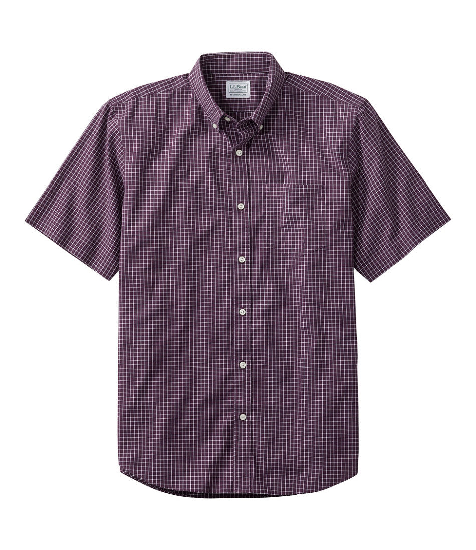Men's Wrinkle-Free Kennebunk Sport Shirt, Traditional Fit Short-Sleeve Check | L.L.Bean US