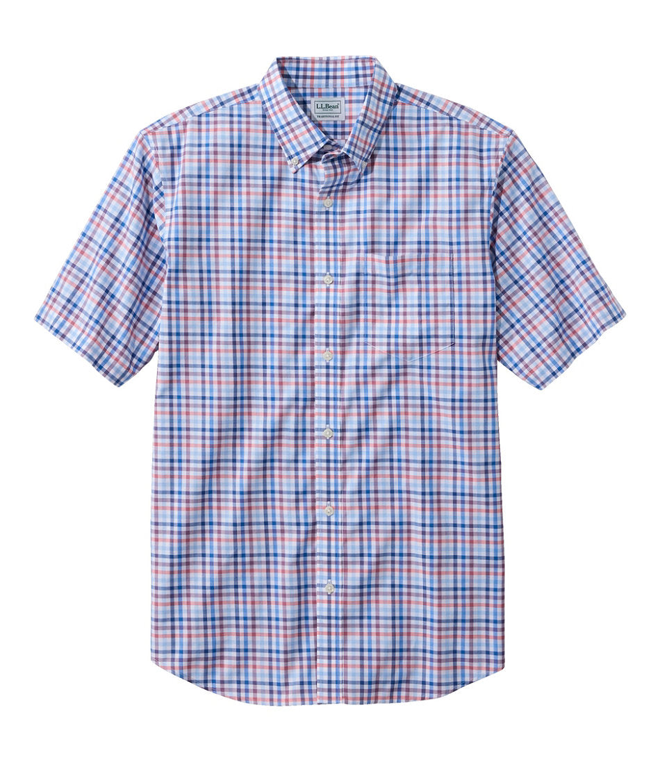 Men's Wrinkle-Free Kennebunk Sport Shirt, Traditional Fit Short-Sleeve Check | L.L.Bean US