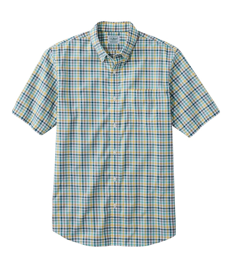 Men's Wrinkle-Free Kennebunk Sport Shirt, Traditional Fit Short-Sleeve Check | L.L.Bean US