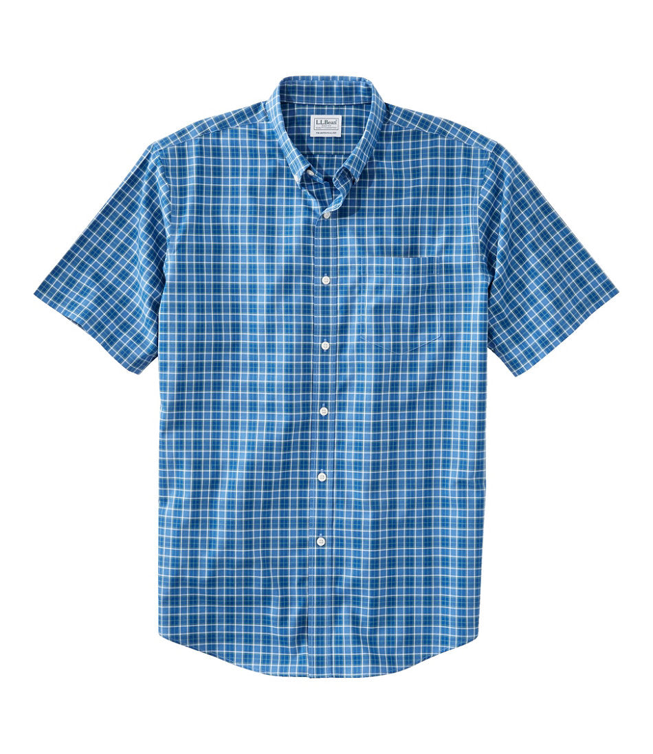 Men's Wrinkle-Free Kennebunk Sport Shirt, Traditional Fit Short-Sleeve Check | L.L.Bean US