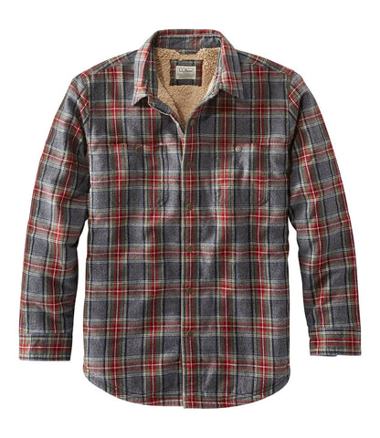 Men's Sherpa-Lined Scotch Plaid Shirt, Slightly Fitted | L.L.Bean sale