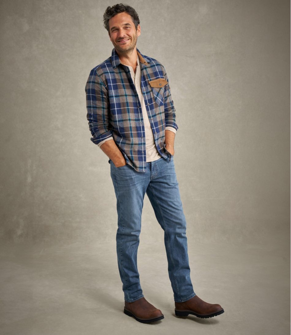 Men's Scotch Plaid Flannel Shirt, Snap-Front, Slightly Fitted Untucked Fit | L.L.Bean US