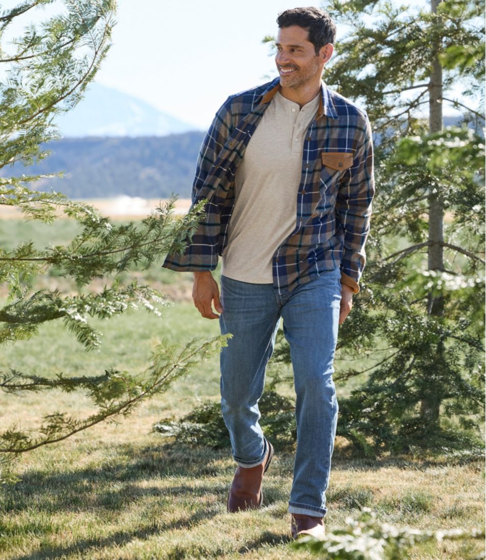 Men's Scotch Plaid Flannel Shirt, Snap-Front, Slightly Fitted Untucked Fit | L.L.Bean US