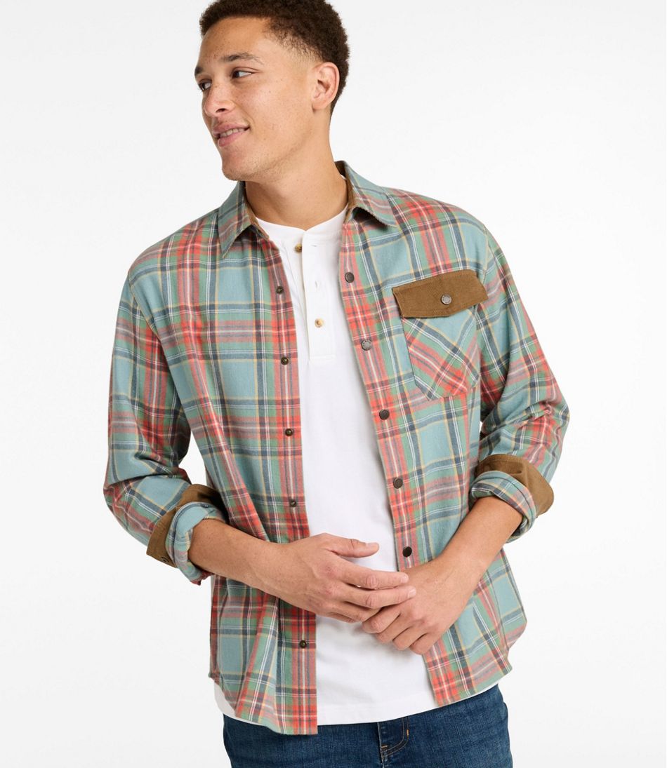 Men's Scotch Plaid Flannel Shirt, Snap-Front, Slightly Fitted Untucked Fit | L.L.Bean US