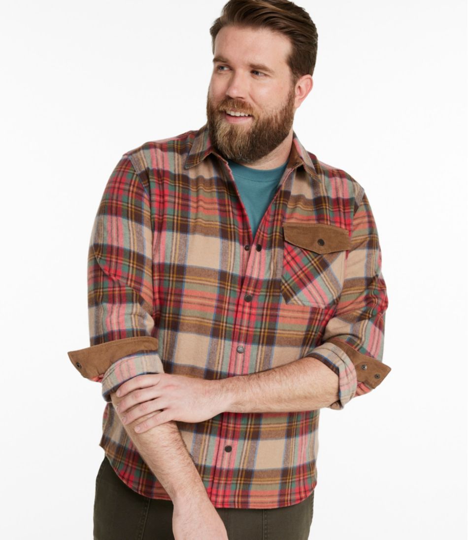 Men's Scotch Plaid Flannel Shirt, Snap-Front, Slightly Fitted Untucked Fit | L.L.Bean US