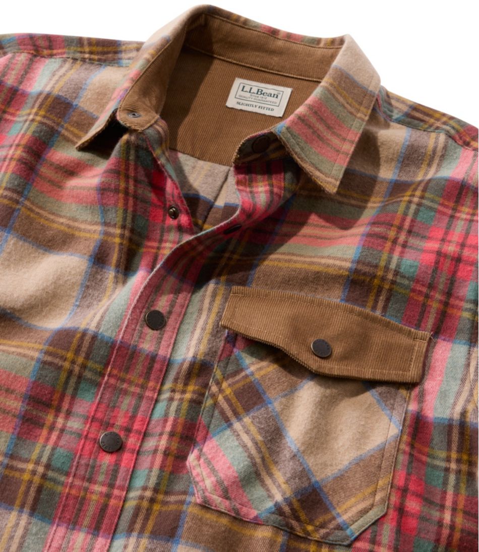 Men's Scotch Plaid Flannel Shirt, Snap-Front, Slightly Fitted Untucked Fit | L.L.Bean US
