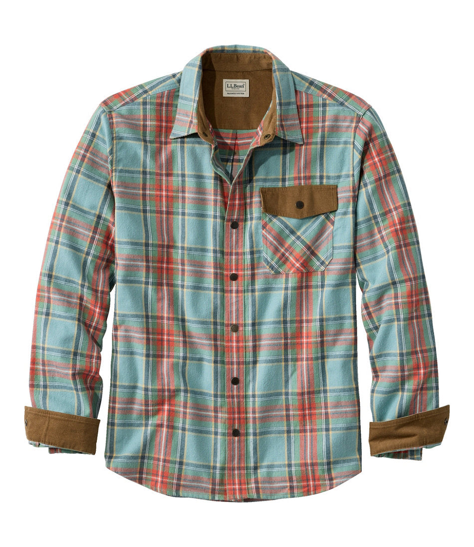 Men's Scotch Plaid Flannel Shirt, Snap-Front, Slightly Fitted Untucked Fit | L.L.Bean US