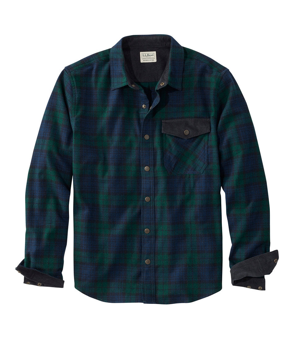 Men's Scotch Plaid Flannel Shirt, Snap-Front, Slightly Fitted Untucked Fit | L.L.Bean US